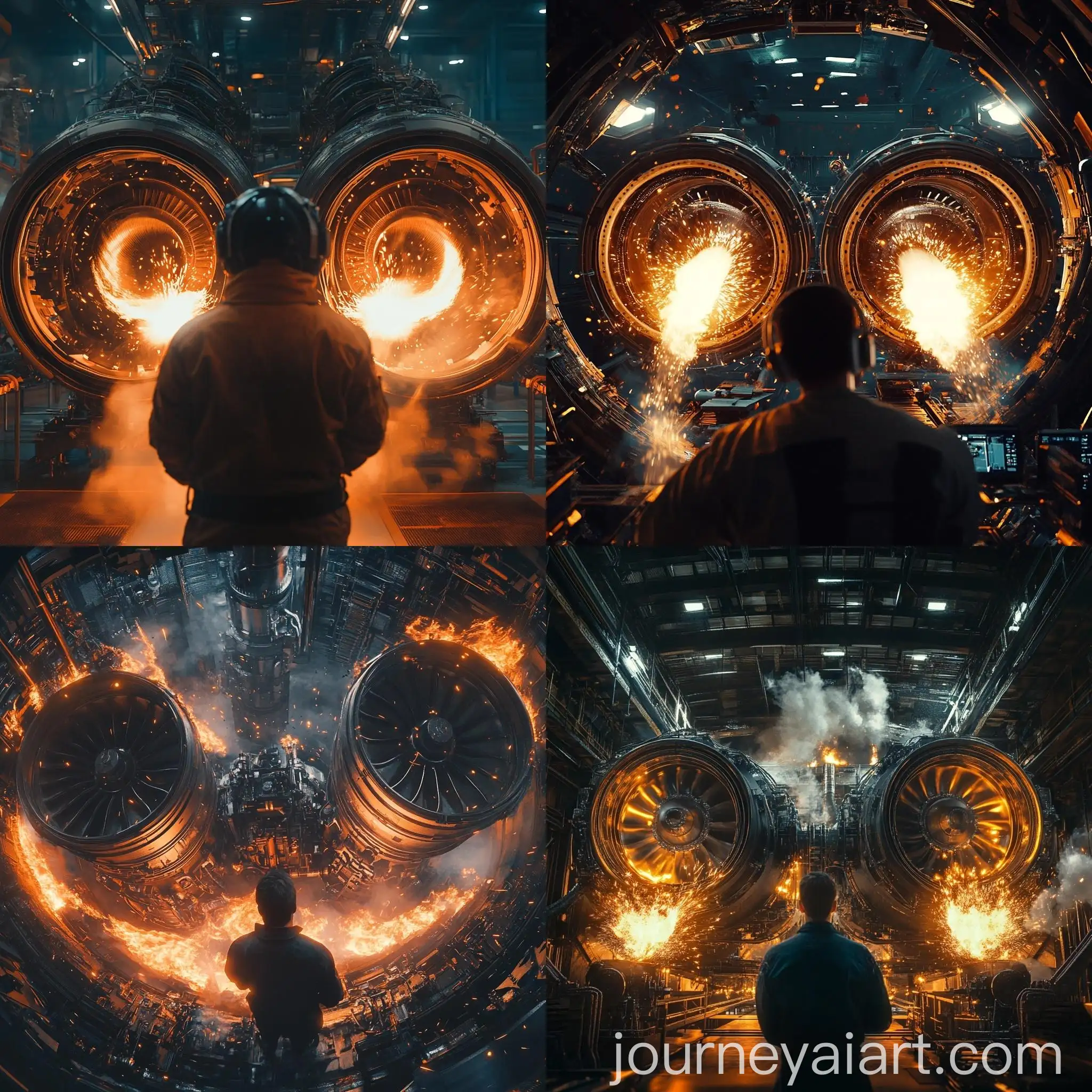Engineers-in-Retro-Spaceship-Engine-Room-with-Turbines-and-Flames