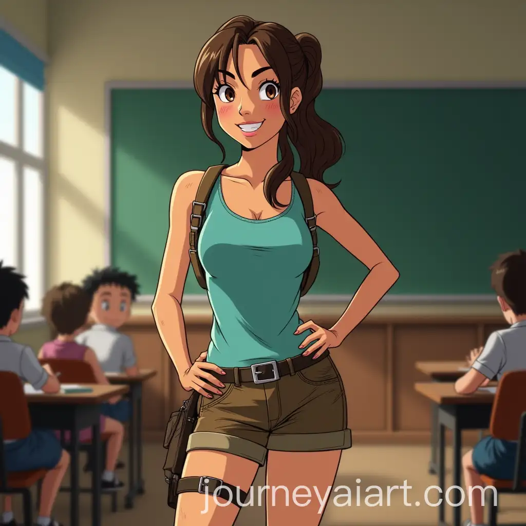 Lara-Croft-Teaching-at-UA-High-in-Classic-Outfit