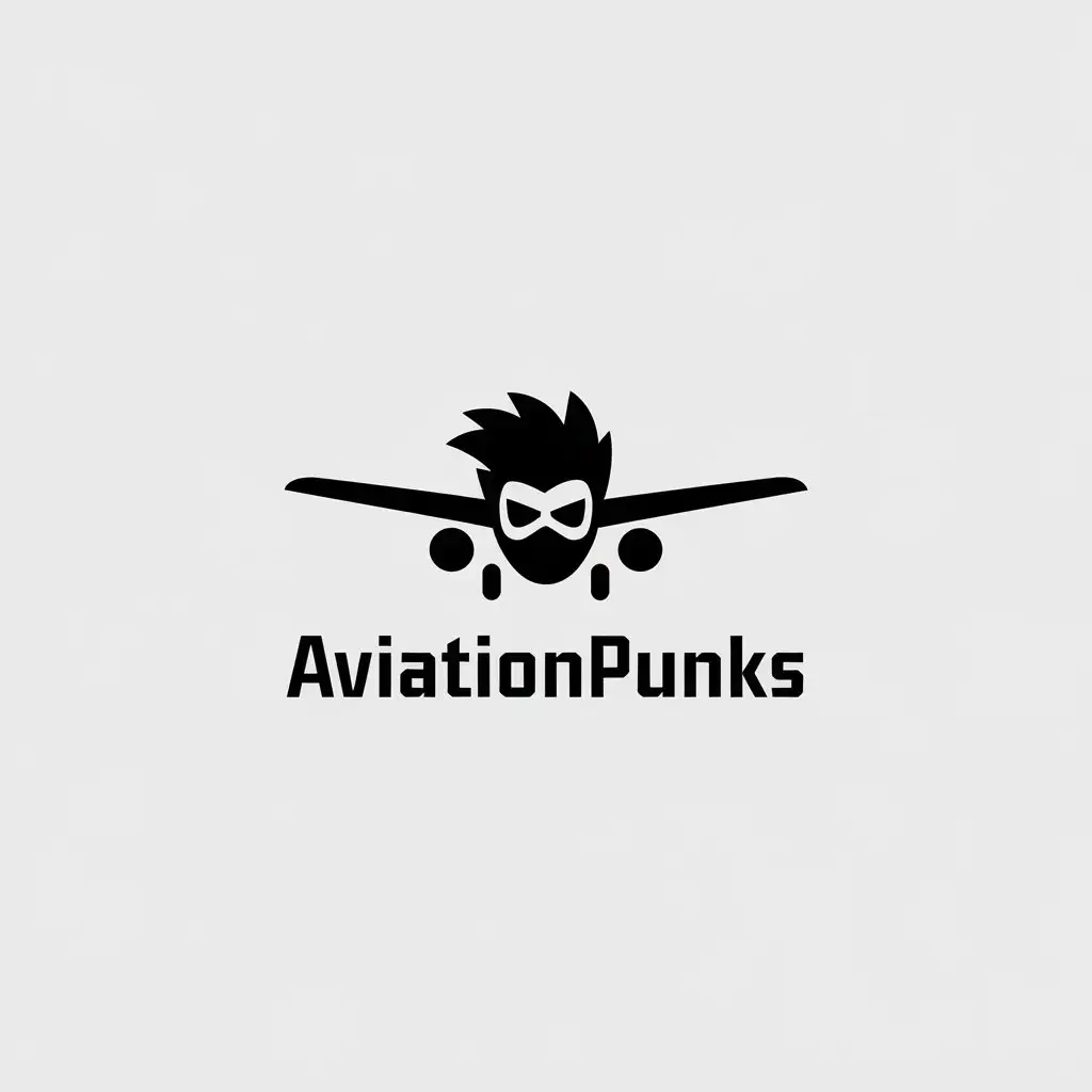 LOGO Design for AviationPunks Minimalistic Vector Plane Design with Clear Background