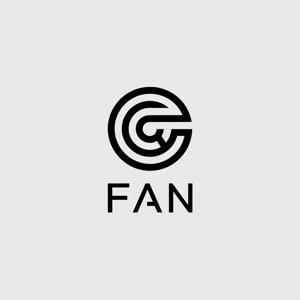 a vector logo design,with the text "FAN", main symbol:GF,Minimalistic,be used in Technology industry,clear background