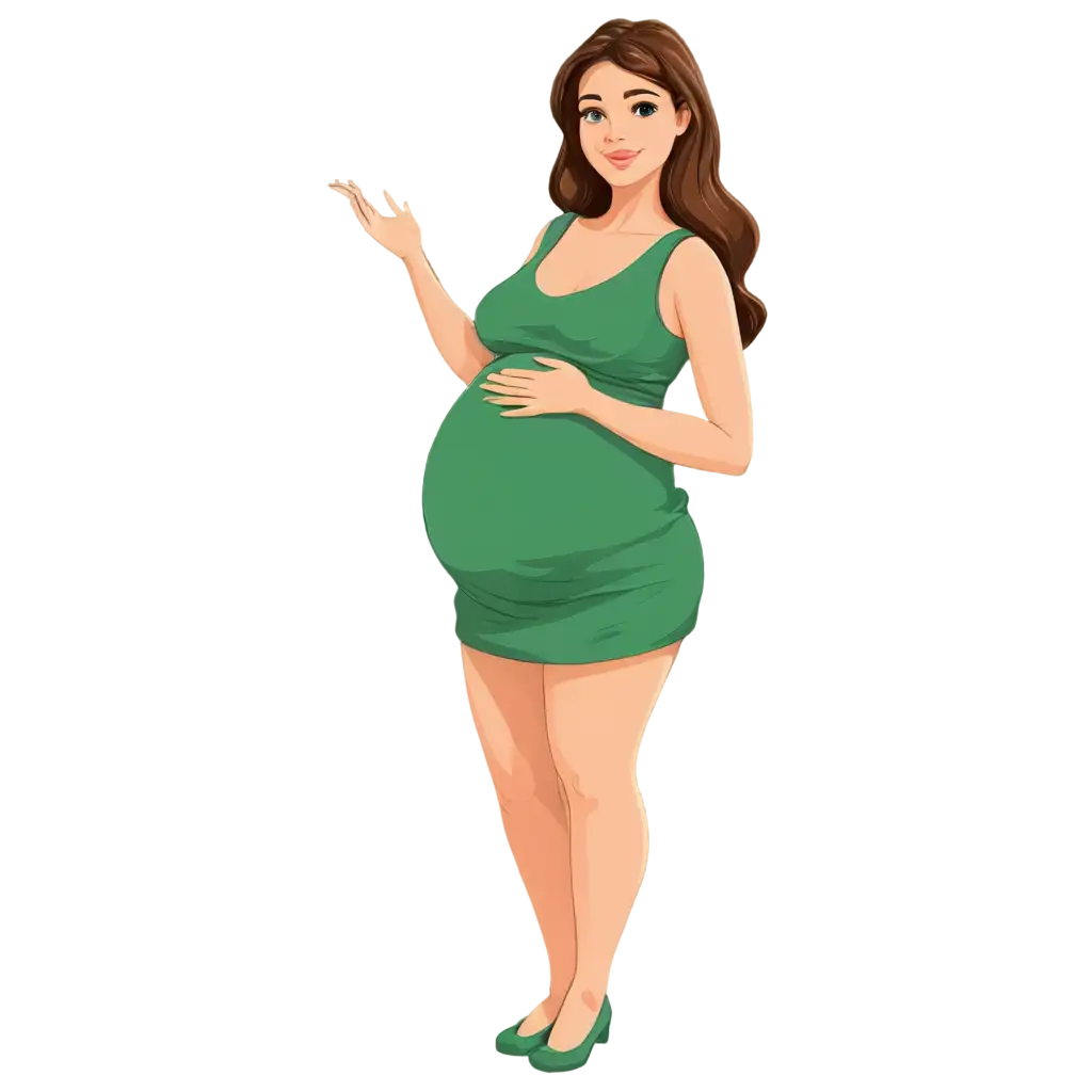 Cute-Pregnant-Woman-Cartoon-PNG-Adorable-Cartoon-Illustration-for-Diverse-Applications