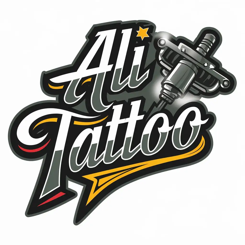 Luxury-and-Modern-Logo-Design-for-Ali-Tattoo-Brand-with-Tattoo-Equipment