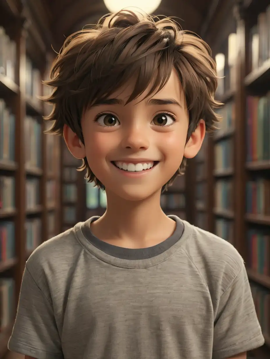 Smiling-Boy-in-Casual-Clothes-Standing-in-a-Library-Room