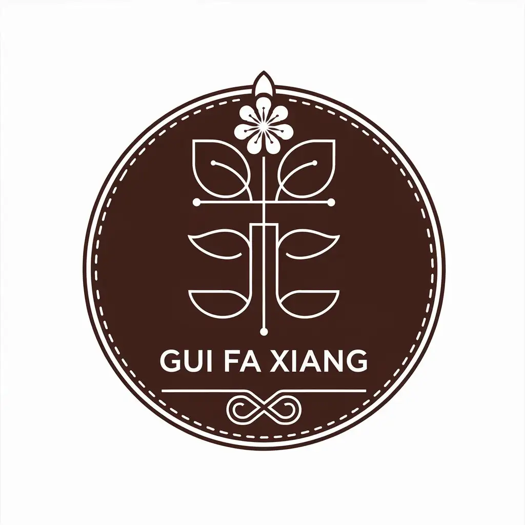 LOGO Design for Gui Fa Xiang Minimalistic Jasmine Flower for Restaurant Industry