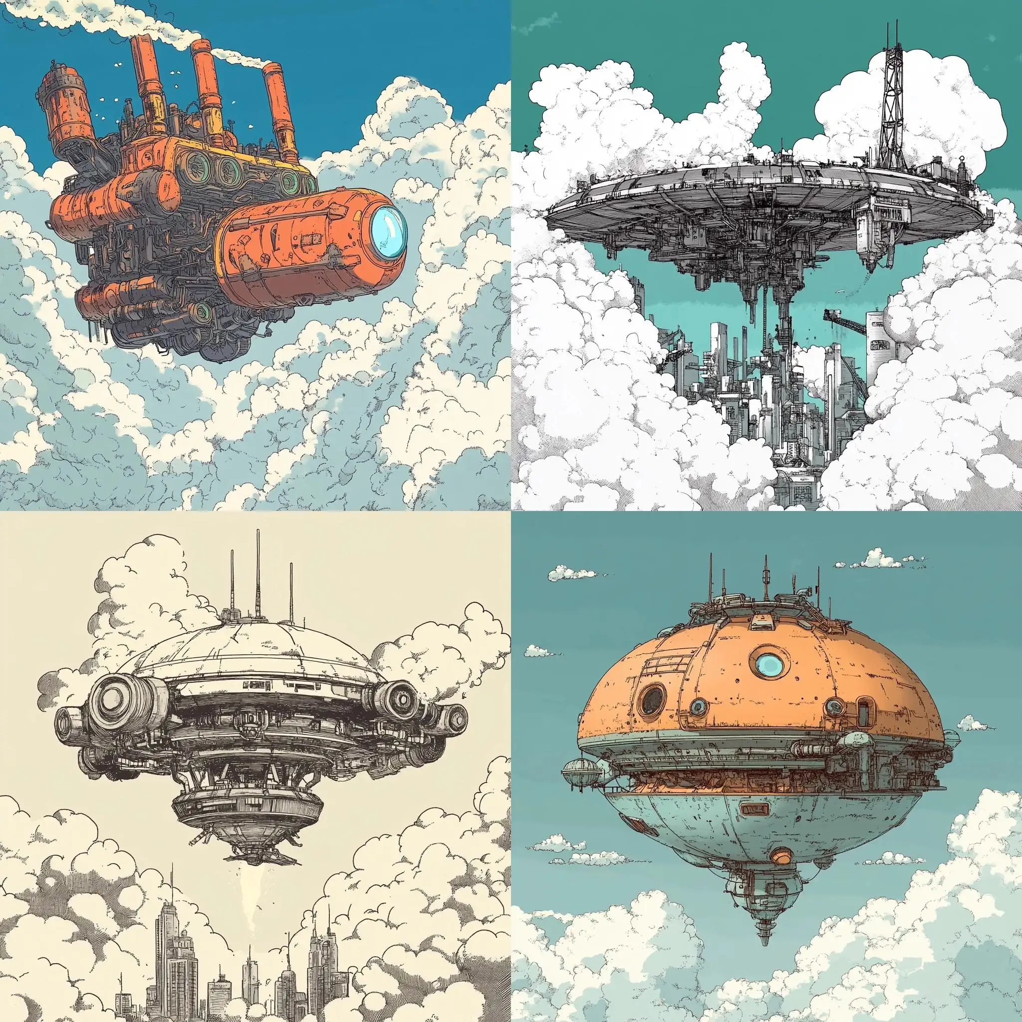 Flying-Iron-Base-in-the-Sky-Comic-Style-Illustration