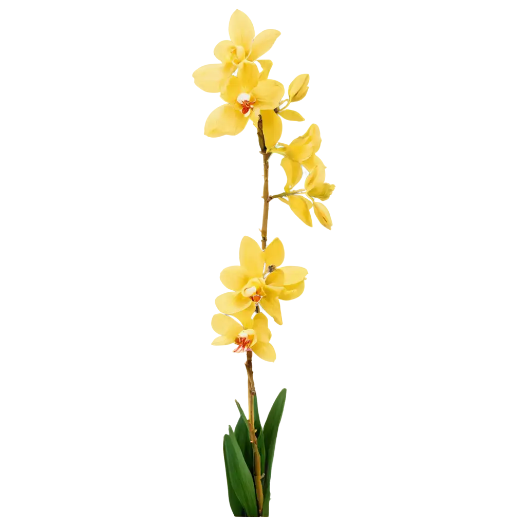 One-Bunch-of-Yellow-Orchid-Flowers-PNG-Image-Stunning-Floral-Beauty-in-High-Quality