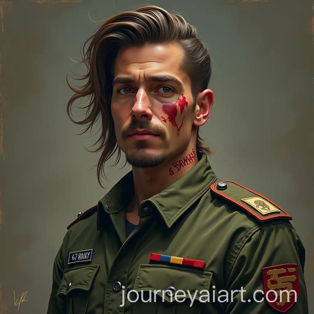 Tall-Military-Lieutenant-with-War-Scars-and-Mullet-Hairstyle