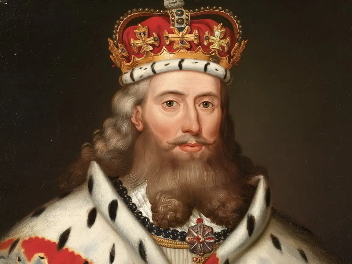 Portrait of a British Emperor in Regal Attire