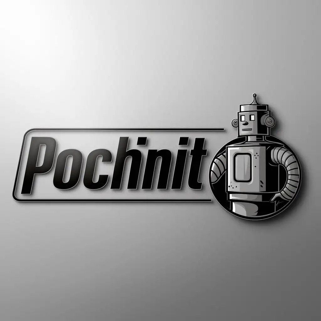 LOGO-Design-For-Pochinit-Futuristic-Vault-Boy-Fallout-Theme-with-Clean-Background