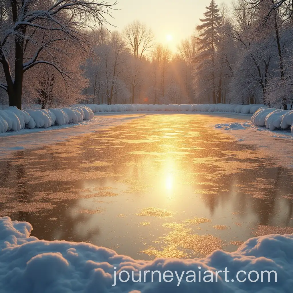 Golden-Ice-Skating-Rink-with-Oriental-Carpet-Design-and-Crystal-Mirror-Effect
