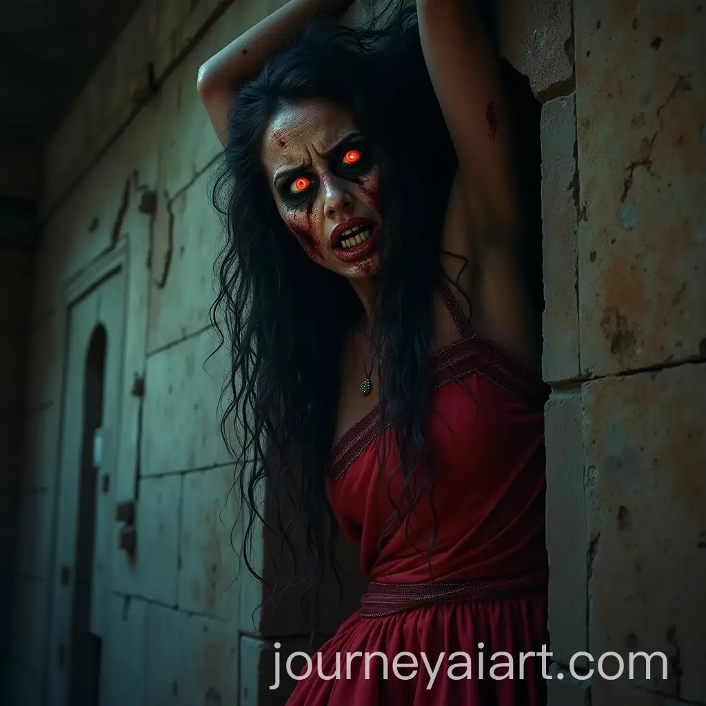 Ghostly-Woman-in-Red-Saree-Haunting-Chamagadar-Wali-Haveli
