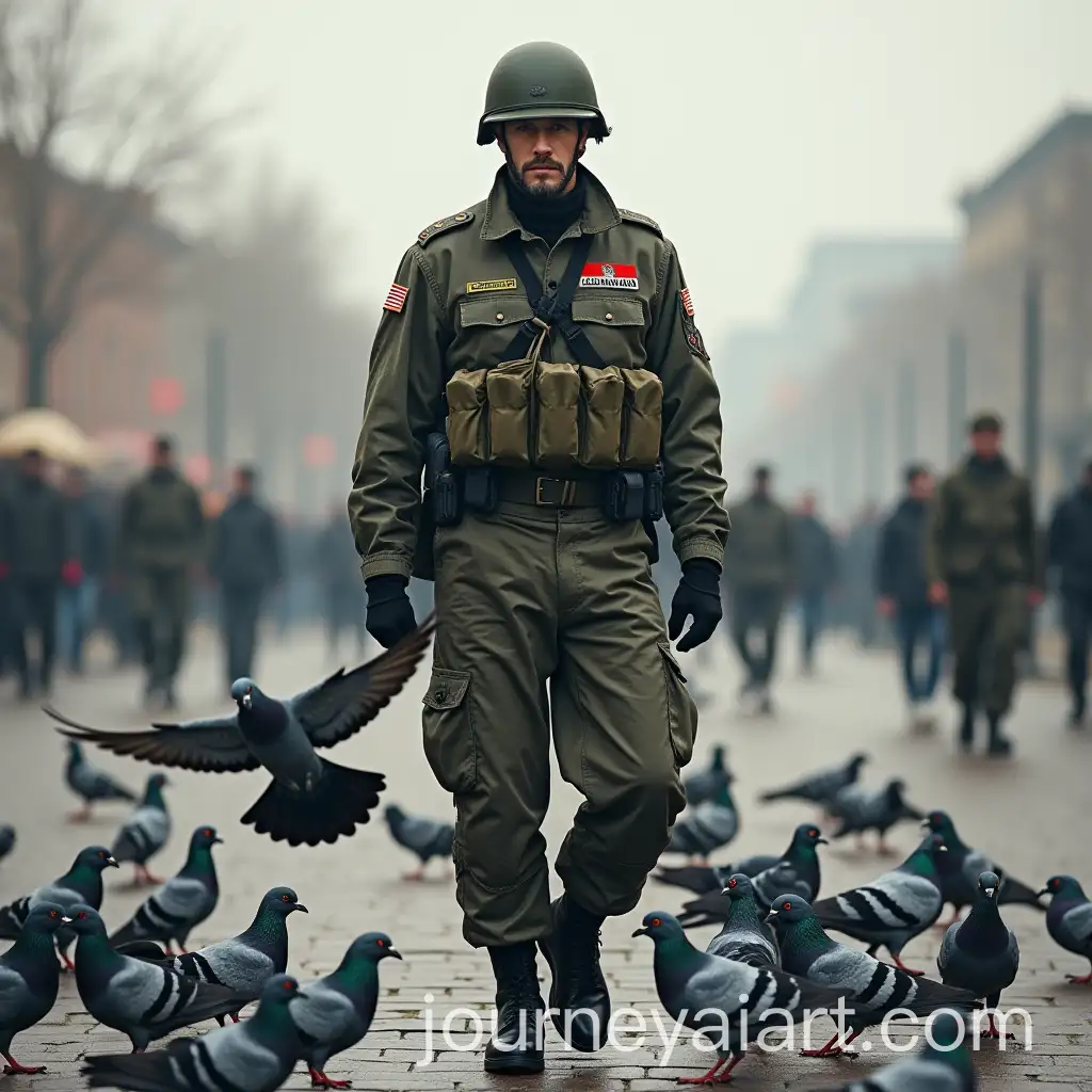 Military-Personnel-Interacting-with-Pigeons-in-a-Training-Exercise