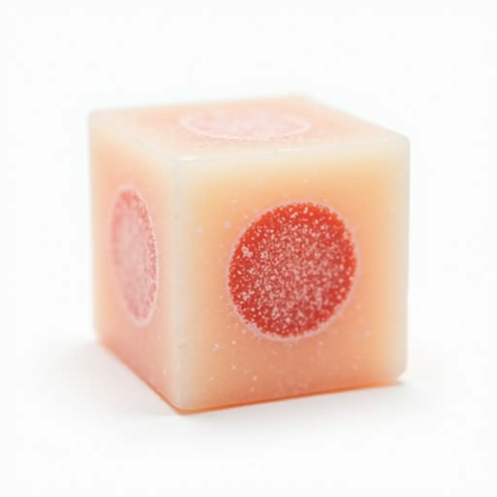 CloseUp-of-Sectioned-Cube-of-Chewing-Gum-with-Powder-Filling-on-White-Background