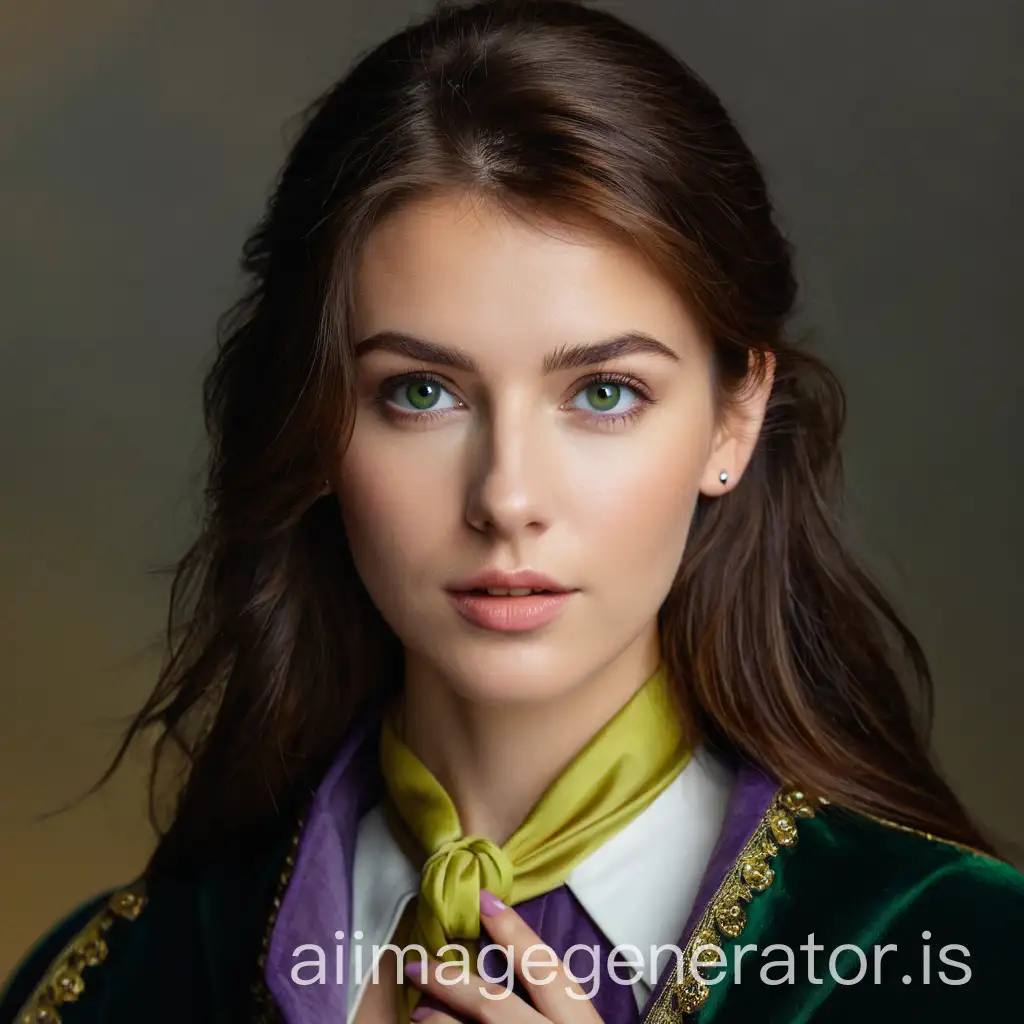 24YearOld-Beautiful-Girl-with-Brown-Hair-and-Green-Eyes-in-Purple-and-Gray-Cloak