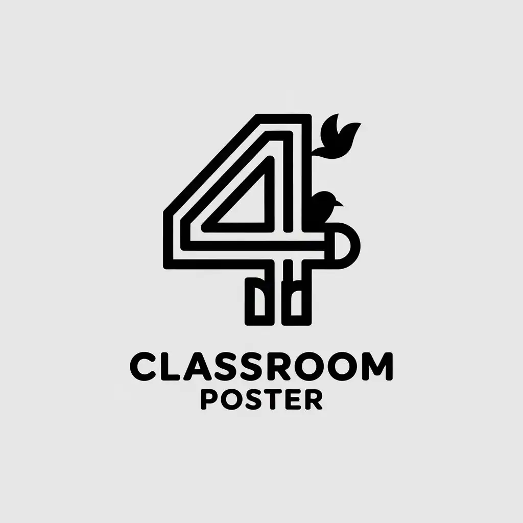 LOGO-Design-For-Classroom-Poster-Minimalistic-Vector-Design-with-Bird-and-Book-Symbols