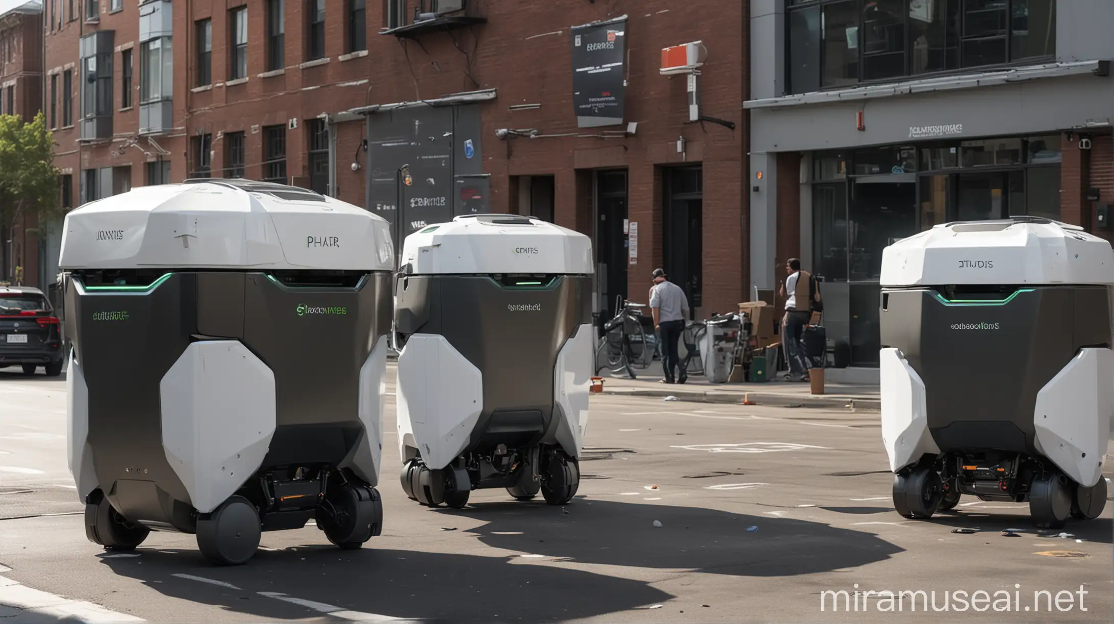 Autonomous Waste Collection Pods Patrolling Urban Areas