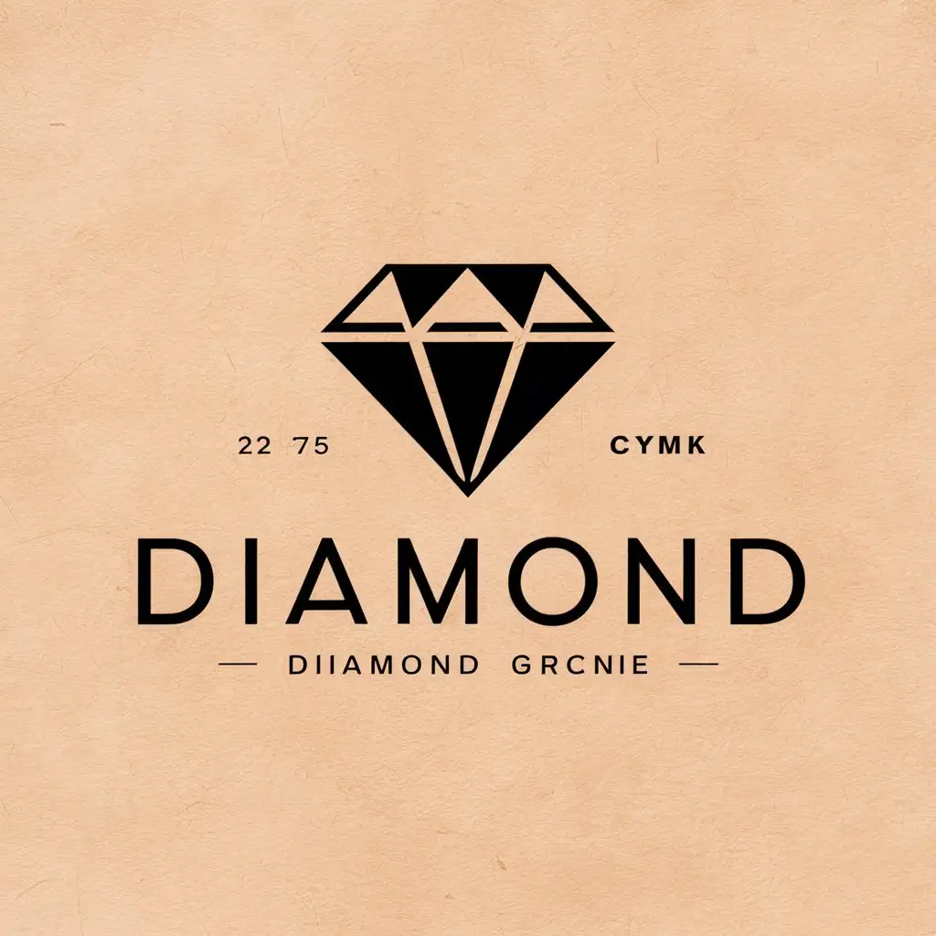 LOGO Design for Diamond Elegant Diamond Symbol in RGB 212 175 55 and CMYK 0 15 62 17