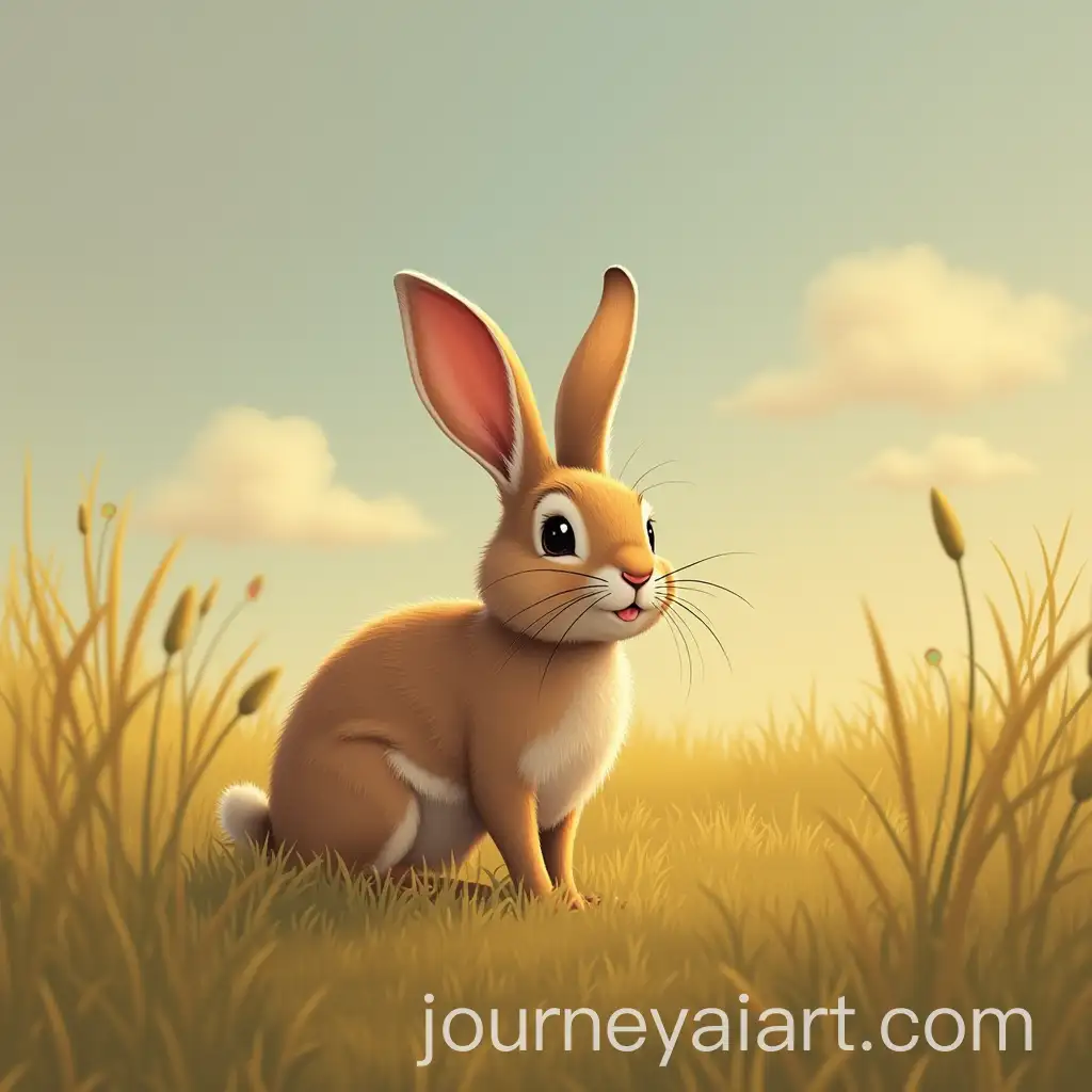 Rabbit-in-a-Lush-Green-Field-Under-a-Blue-Sky