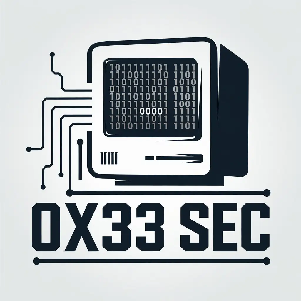 a vector logo design,with the text "0x33 SEC", main symbol:computer,Moderate,clear background