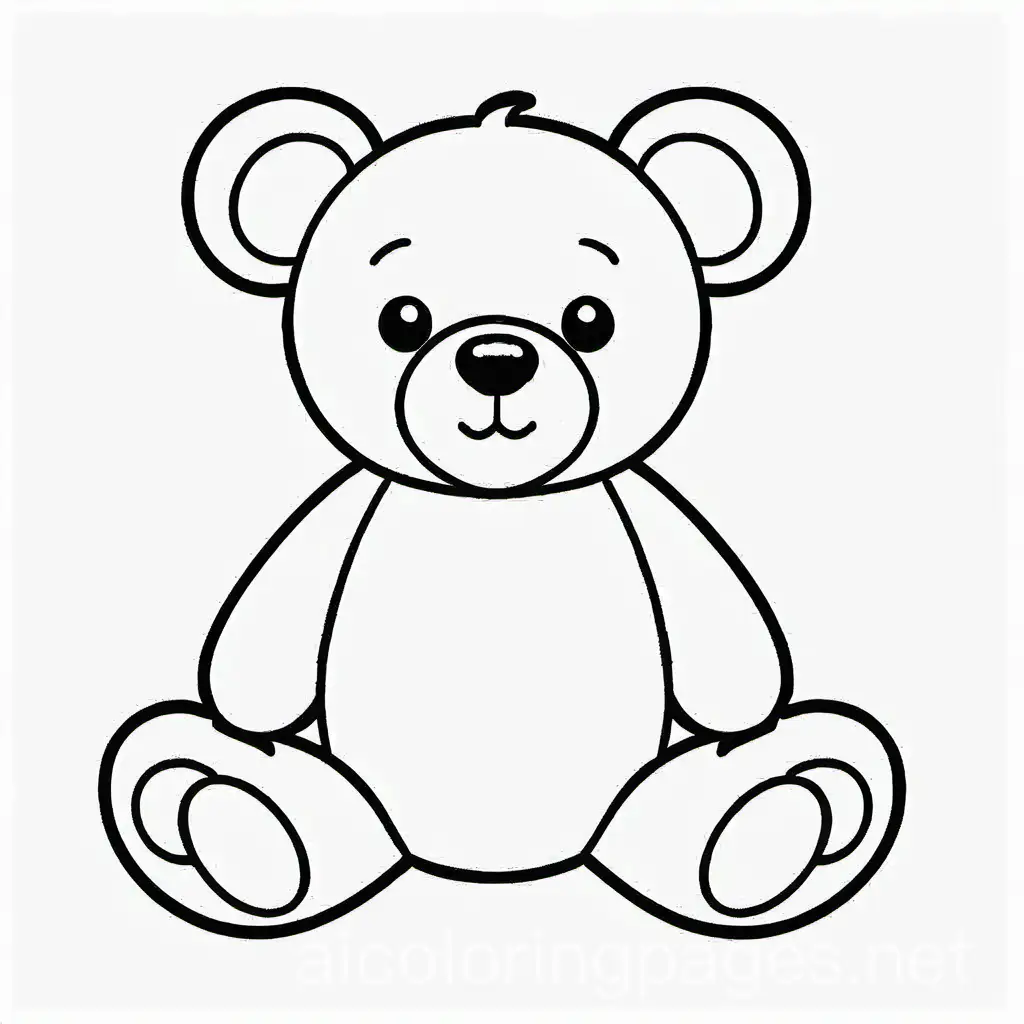 cute teddy bear without background, Coloring Page, black and white, line art, white background, Simplicity, Ample White Space. The background of the coloring page is plain white to make it easy for young children to color within the lines. The outlines of all the subjects are easy to distinguish, making it simple for kids to color without too much difficulty, Coloring Page, black and white, line art, white background, Simplicity, Ample White Space. The background of the coloring page is plain white to make it easy for young children to color within the lines. The outlines of all the subjects are easy to distinguish, making it simple for kids to color without too much difficulty