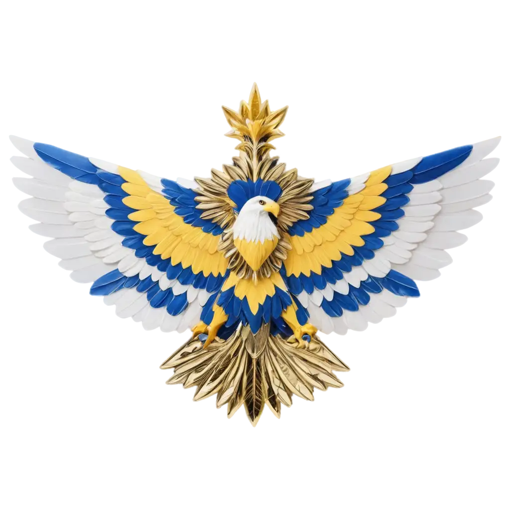 PNG-Image-of-a-Blue-and-Yellow-Tribal-Pattern-Shield-with-a-White-Eagle-Crest