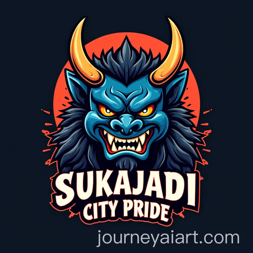 Sukajadi-City-Pride-Community-Mascot-Friendly-Oni-Mask-with-JapaneseInspired-Design