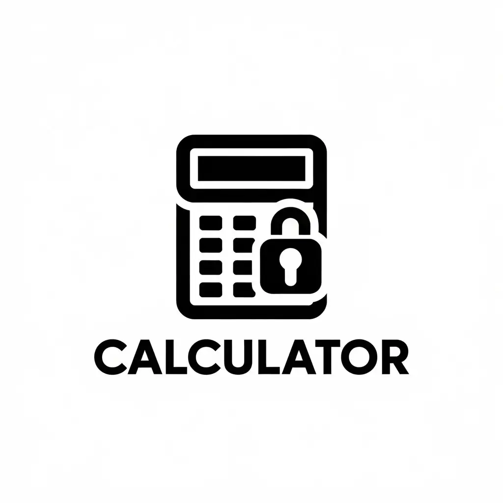 LOGO Design for Calculator Vector Design with Calculators Privacy and Locks on Clear Background