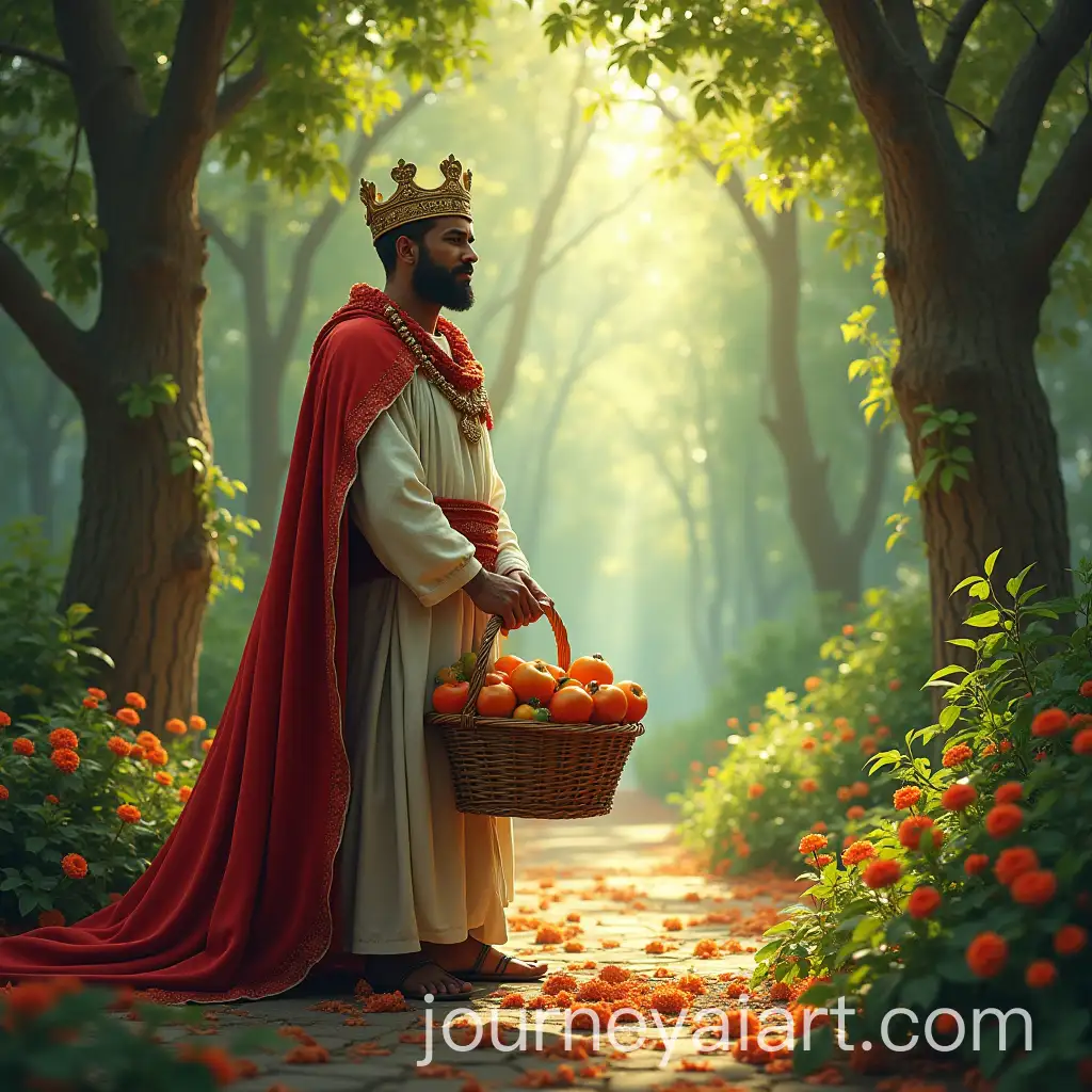 The-Kings-Challenge-A-Mans-Journey-Through-a-Fruit-Garden