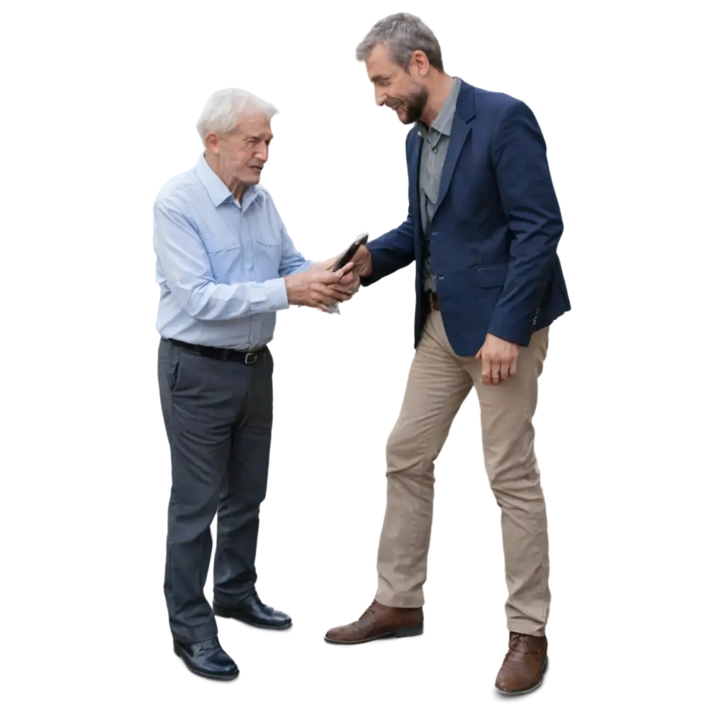 Generate-PNG-Image-Man-Helping-an-Old-Man-Use-a-Smartphone-AI-Art-Prompt