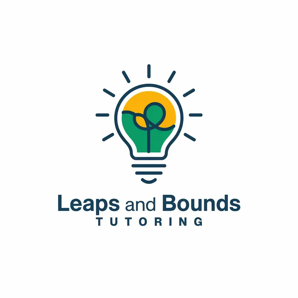 LOGO Design for Leaps and Bounds Tutoring Light Bulb Symbol with Educational Theme