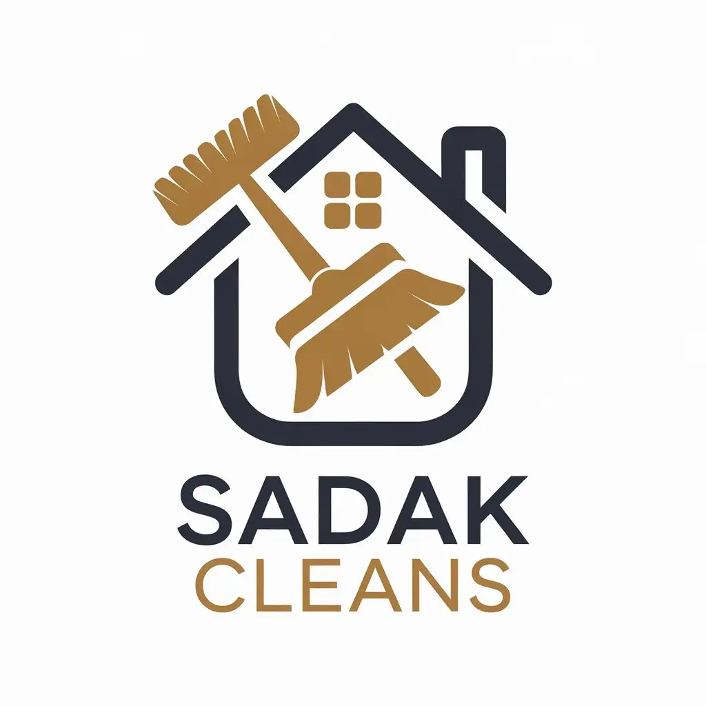 LOGO Design for Sadak Cleans Vector Design with Cleaning Equipment Theme for Home Family Industry