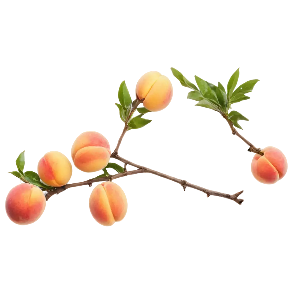 Ripe-Peach-Branch-PNG-HighQuality-Image-for-Versatile-Applications