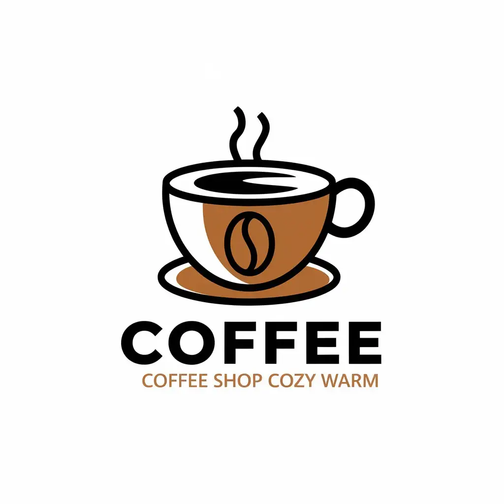 LOGO-Design-For-Coffee-Shop-Cozy-and-Warm-with-Cup-of-Coffee-and-Beans-Theme