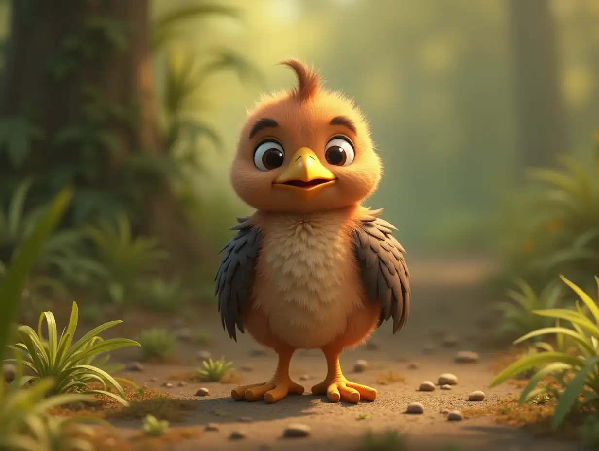 New-Zealand-Moa-Bird-in-Pixar-Style-with-Native-Plant-Background