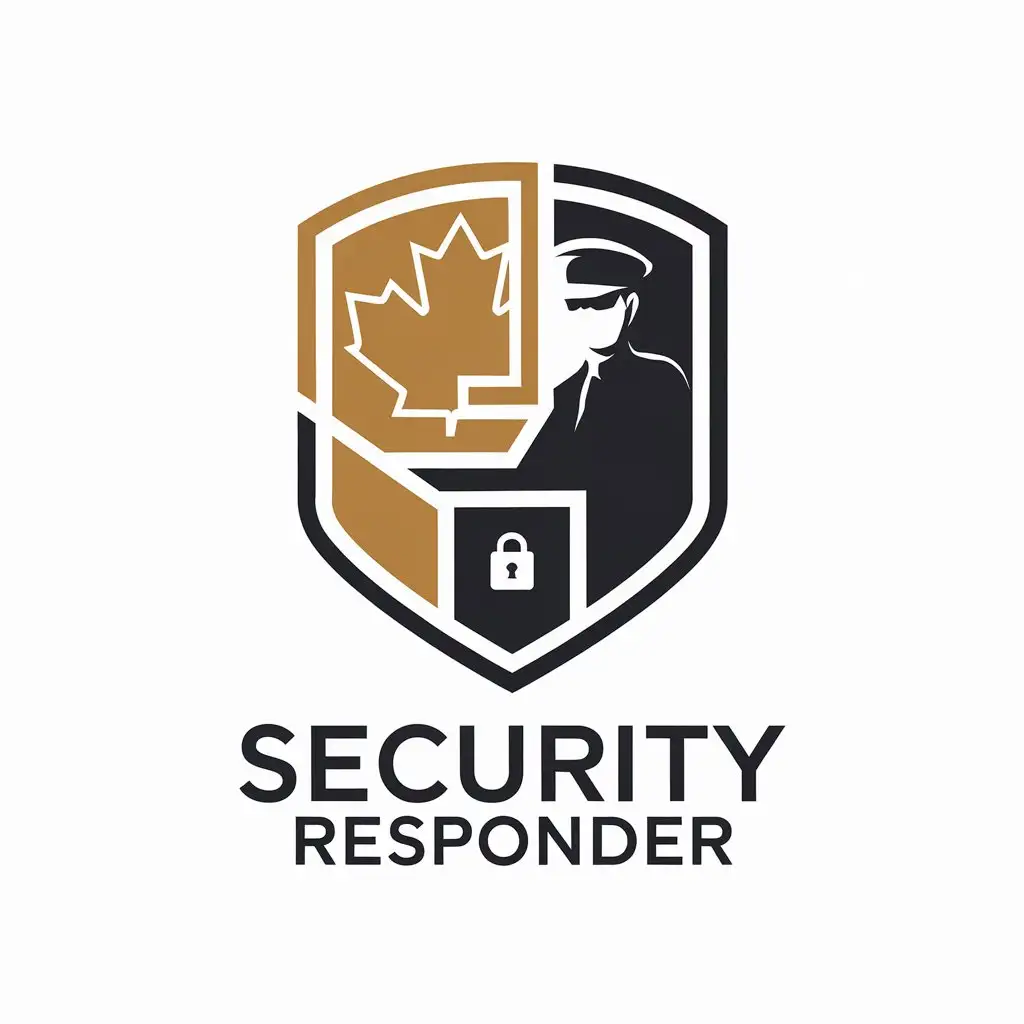 LOGO Design for Security Responder Modern Shield with Maple Leaf and Magazine Imagery for Canadian Security Guard Publication