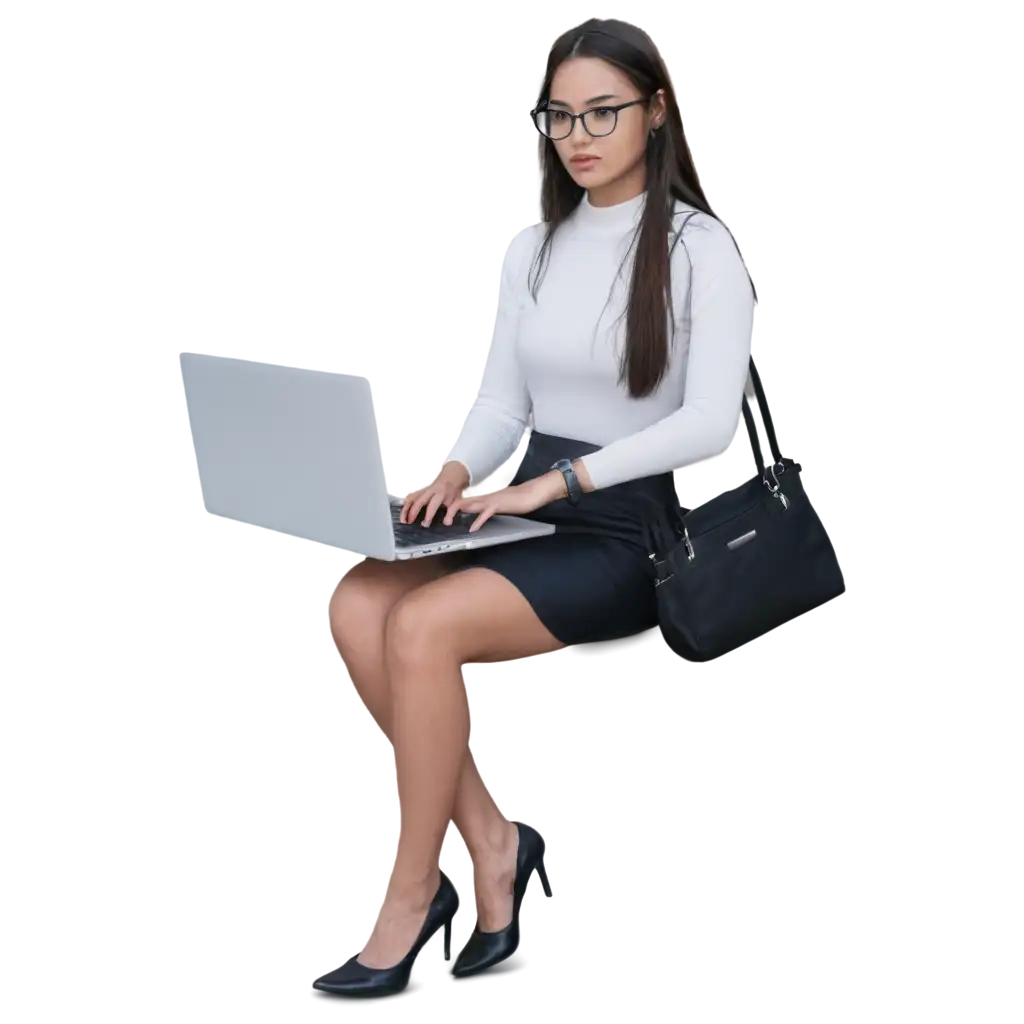 PNG-Image-of-Advertisement-Girl-with-Laptop-Enhance-Visual-Clarity-and-Quality