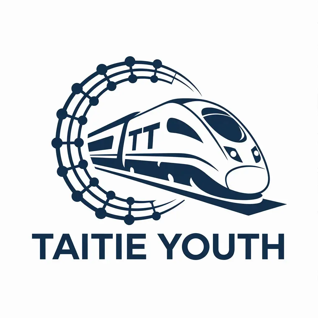 LOGO-Design-for-Taitie-Youth-HighSpeed-Train-and-Circular-Track-Symbol