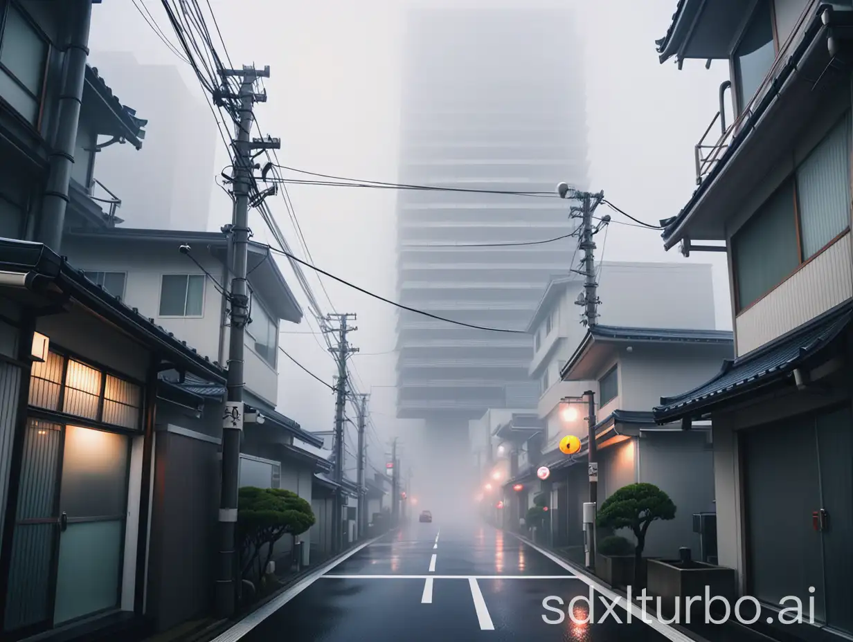 Foggy-Modern-Japanese-Cityscape-with-Urban-Skyscrapers