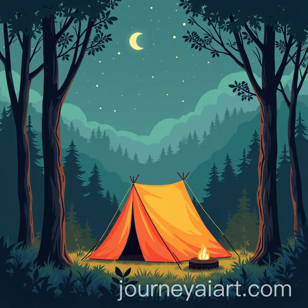 Camping-Party-Poster-with-Dancing-on-Friday-NightAI-Image-Prompt-Expansion-at-9pm