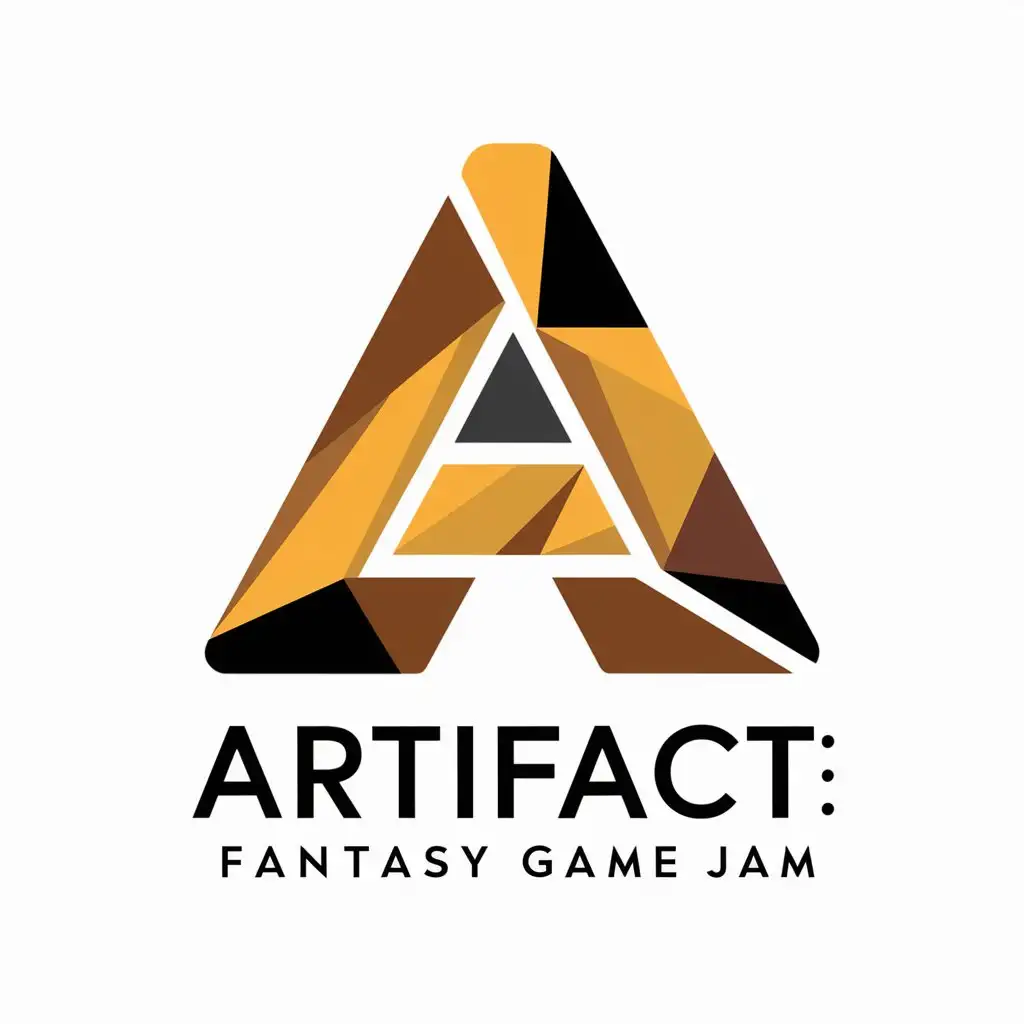 a vector logo design,with the text "Artifact: Fantasy Game Jam", main symbol:A,complex,be used in Technology industry,clear background