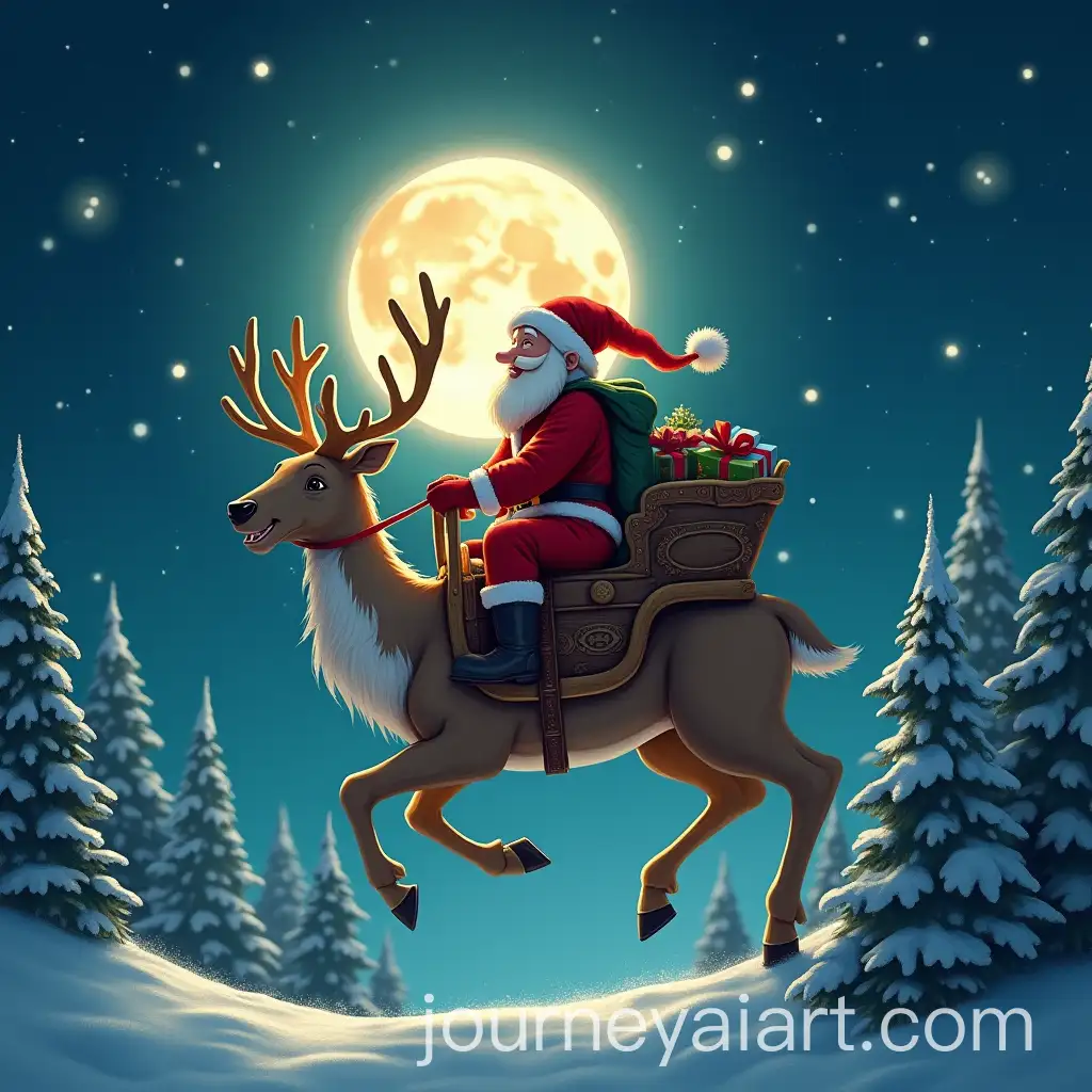 Santa-Riding-a-Reindeer-on-the-Moon