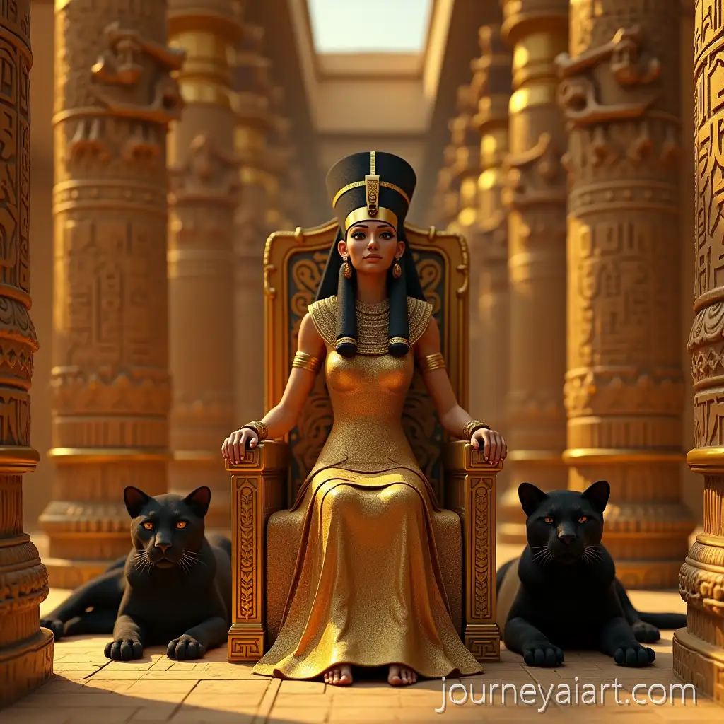 Queen-NefertitiAI-Image-Prompt-Expansion-in-the-Grand-Egyptian-Throne-Room-with-Black-Panthers