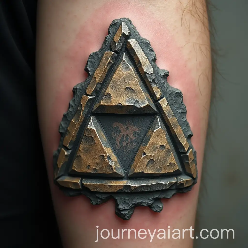 3D-Stone-Carving-Style-Triforce-Tattoo-with-Deep-Engraved-Triangles