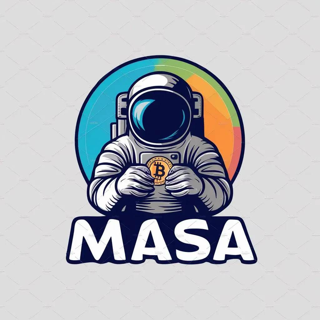 LOGO Design For Masa Astronaut and Bitcoin in Big Data Context