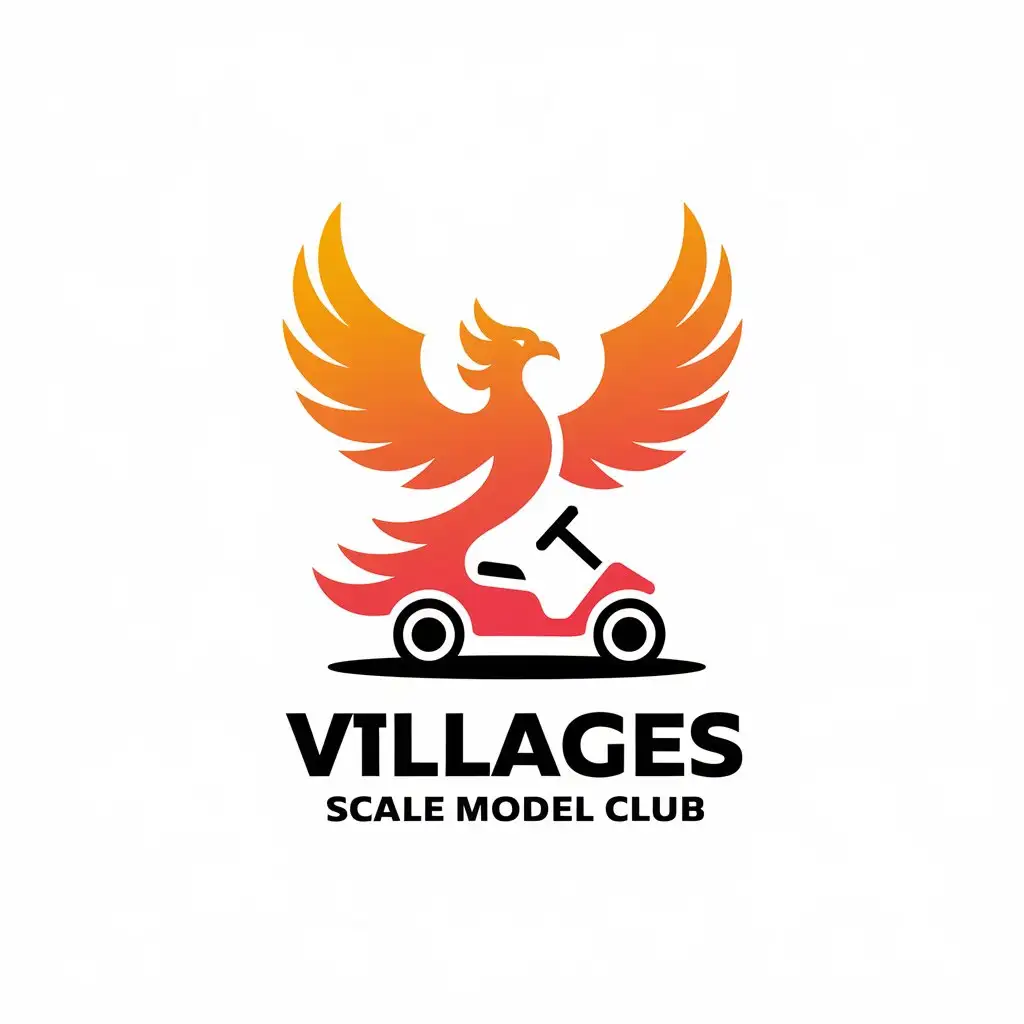 LOGO Design for Villages Scale Model Club Phoenix and Golf Cart Fusion with Clear Background