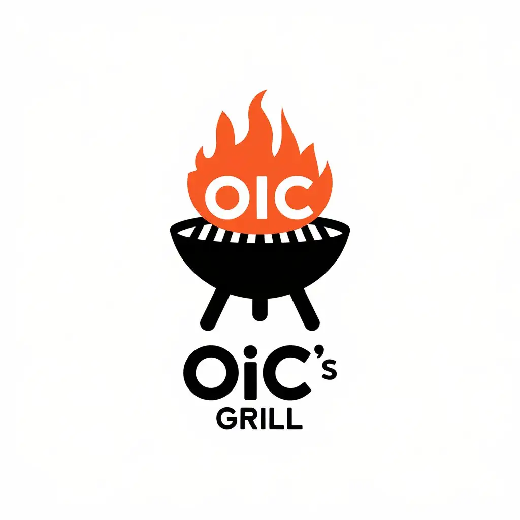 LOGO-Design-for-OICS-GRILL-Vector-Logo-with-Text-and-Main-Symbol-for-Events-Industry