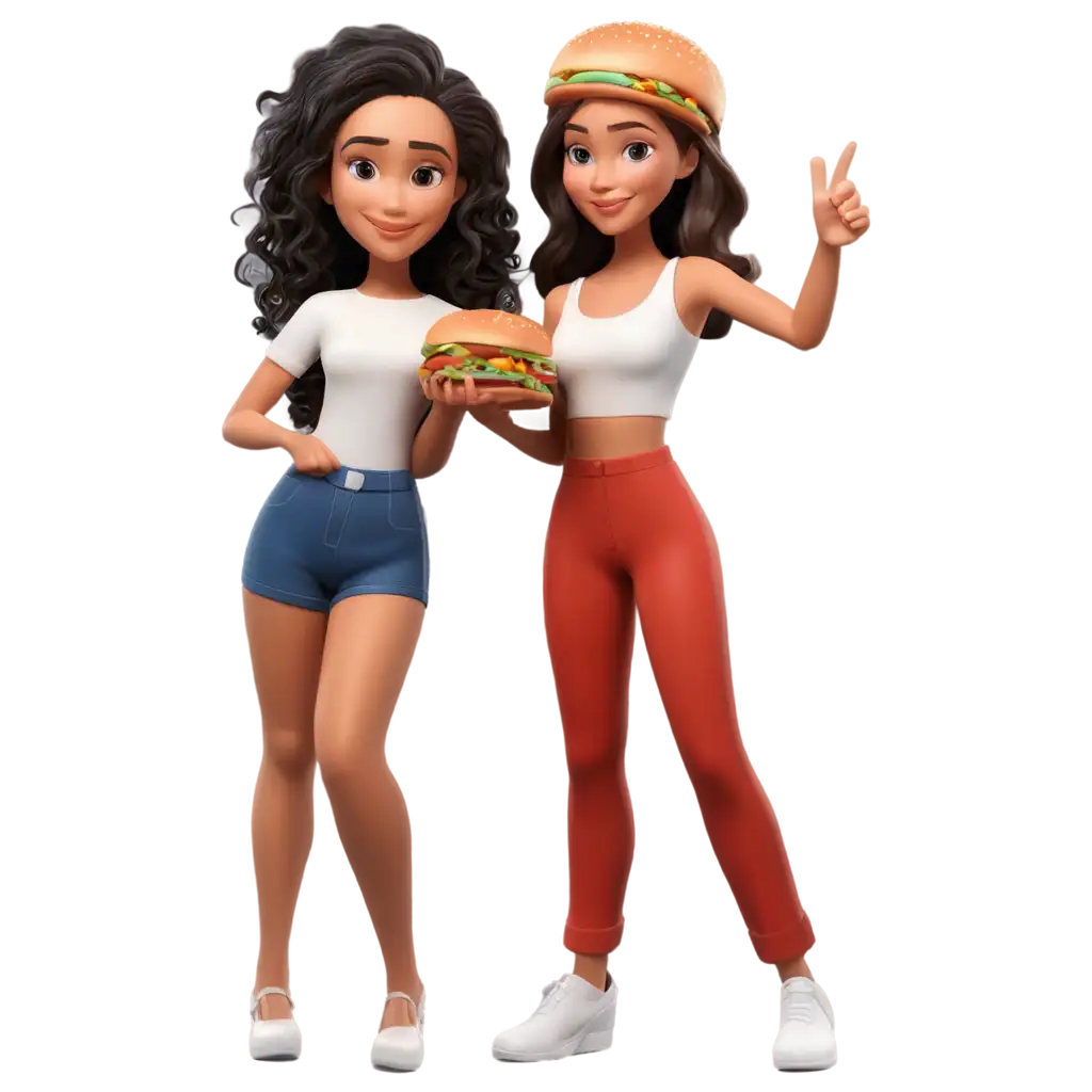 Girls-Holding-a-Burger-3D-PNG-Perfect-for-Food-and-Lifestyle-Graphics