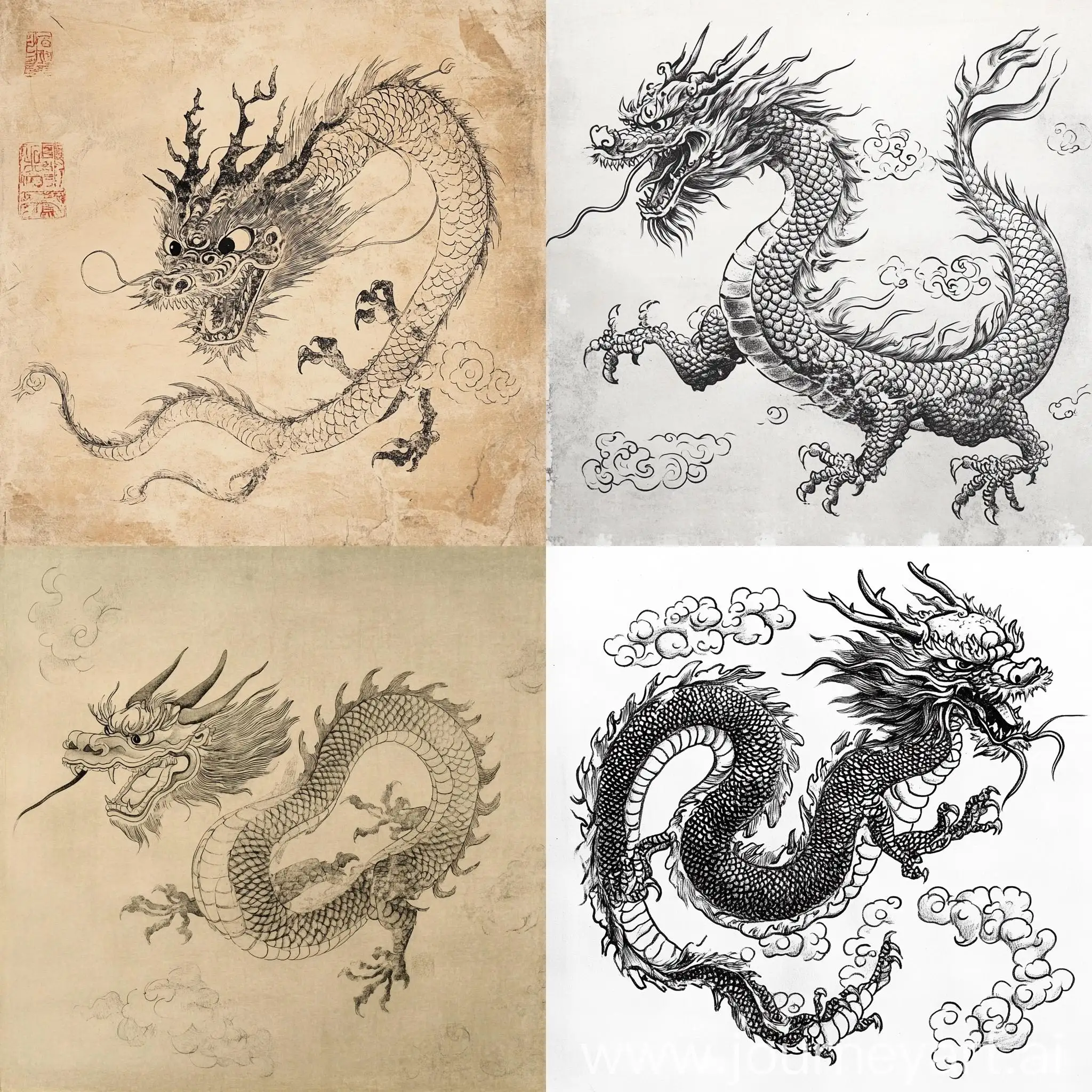 Shang-Dynasty-Dragon-with-Alligatorlike-Head-and-Auspicious-Cloud-Patterns