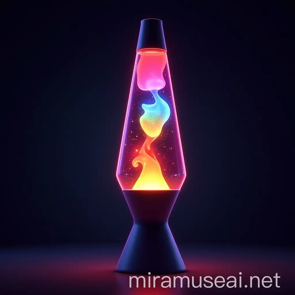 Vibrant 8K Realistic Lava Lamp in Colorful Display