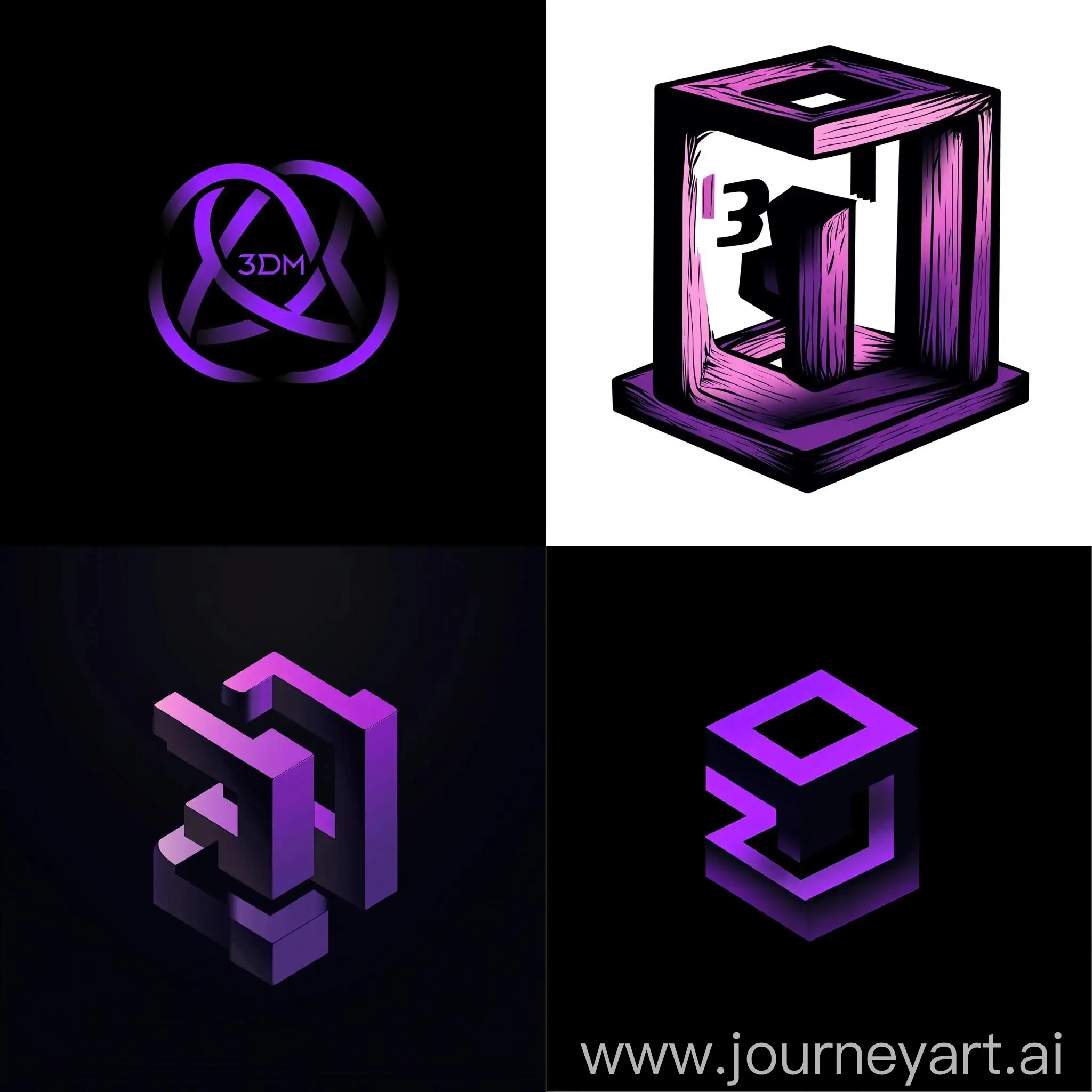 Minimalistic-3D-Printer-Repair-Workshop-Logo-in-Black-and-Purple